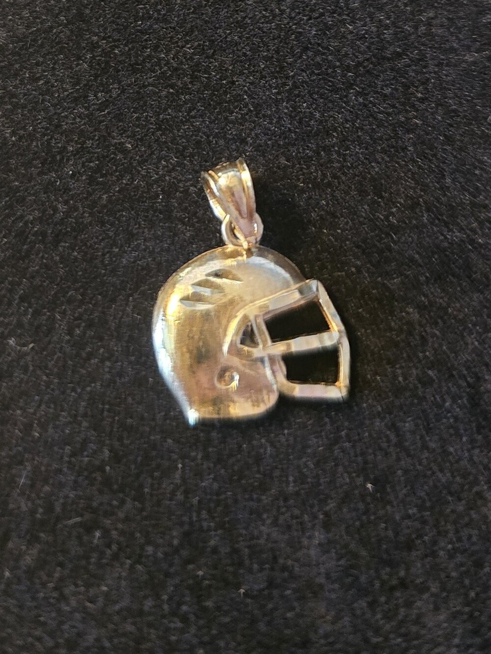 10k Solid Yellow Gold Football Helmet Pendant Charm